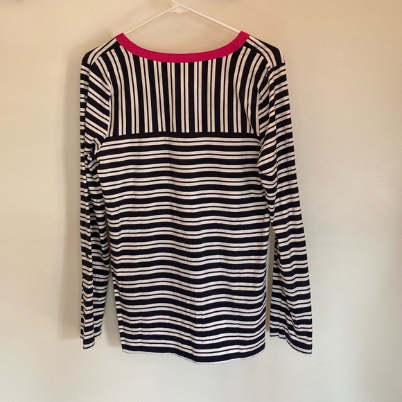 NWT Jones New York Blue White and Pink Striped Top - Picture 3 of 4